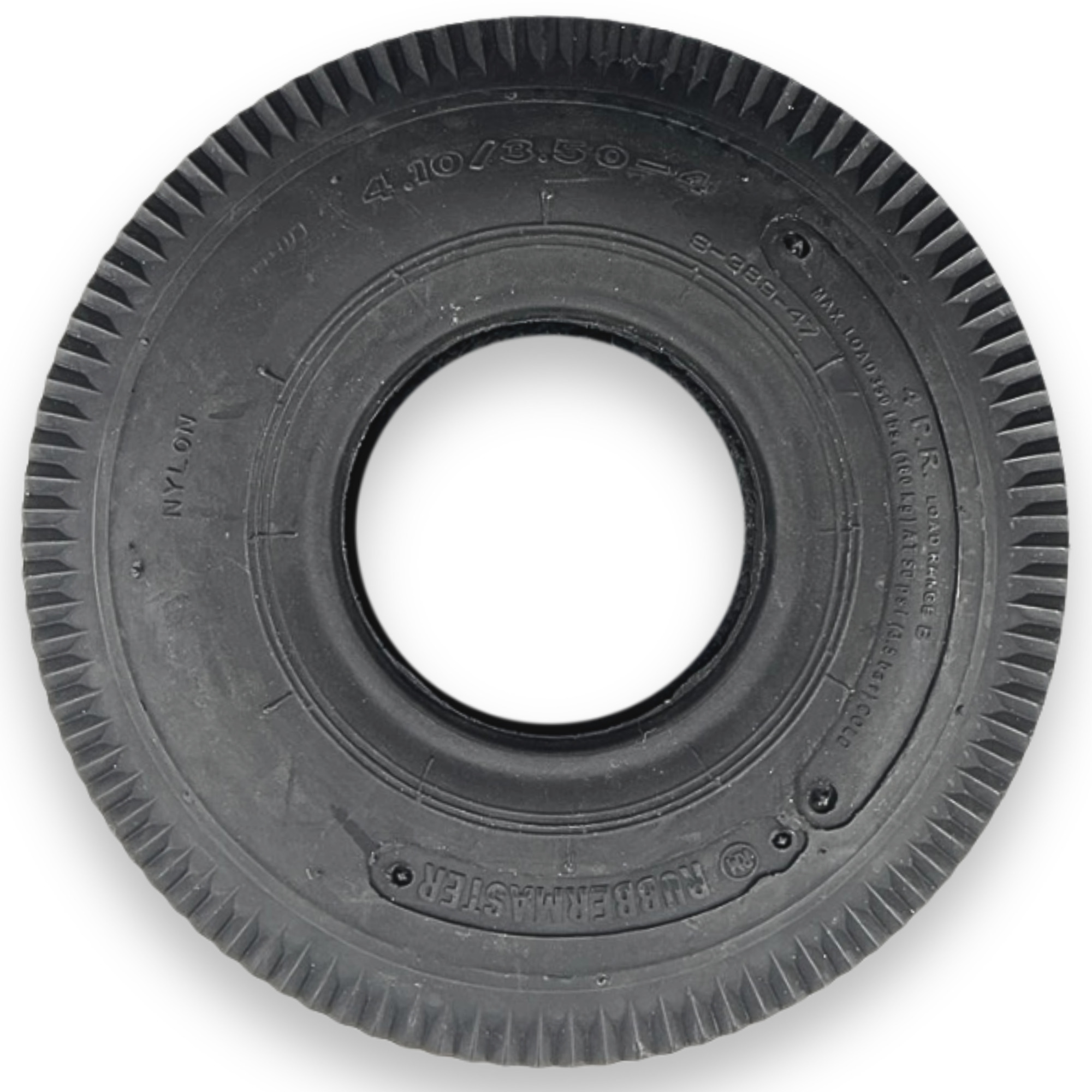 RubberMaster, Sawtooth 4 Ply Utility Tire 4.10/3.50-4 Tire Diameter 10.63 in, Model# 450031